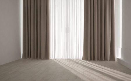 Modern,Room,With,Curtains,Interior,Design.,3d,Illustration